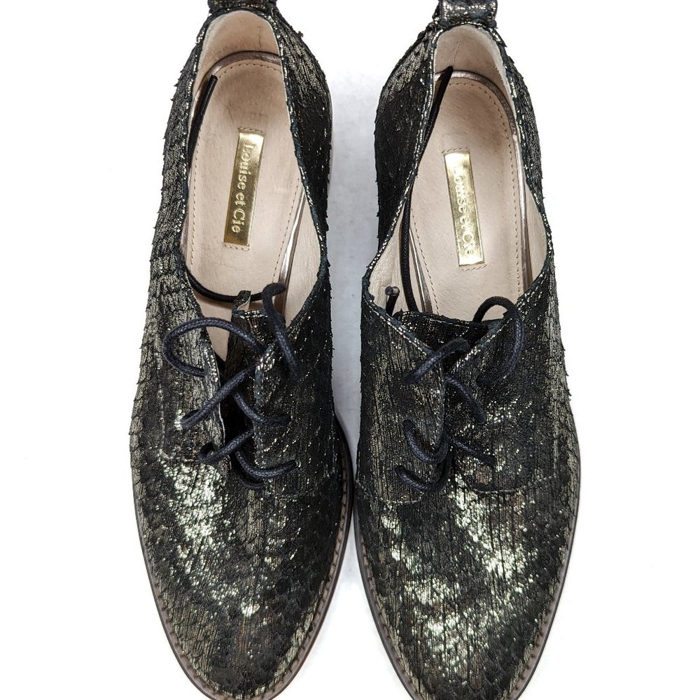 Louise et Cie Lo-Fenn Block Heel Leather Derby Lace Up